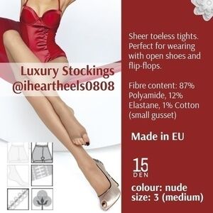 Luxury Sheer Toeless Tights Pantyhose 3 medium